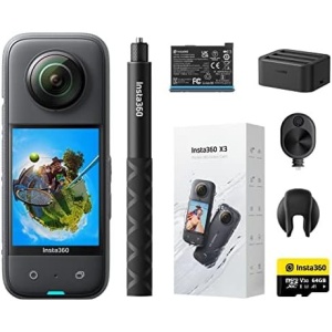 Insta360 X3 Ultimate Kit - Waterproof 360 Action Camera with 1/2" 48MP Sensors